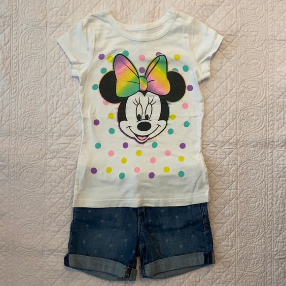 Disney Minnie Tee & Gap Kids Shorts (Lot of 2)